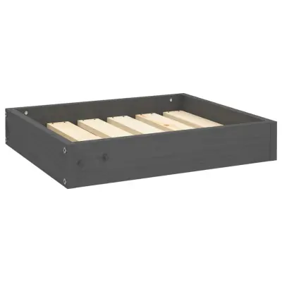vidaXL Pasja postelja siv 51,5x44x9 cm trdna borovina