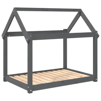 vidaXL Pasja postelja siv 101x70x90 cm trdna borovina