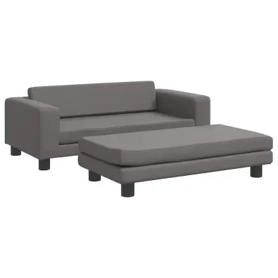 vidaXL Pasja postelja s podaljškom siva 100x50x30 cm umetno usnje