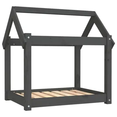 vidaXL Pasja postelja siv 71x55x70 cm trdna borovina