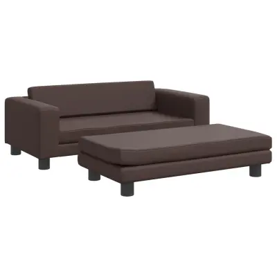 vidaXL Pasja postelja s podaljškom rjava 100x50x30 cm umetno usnje