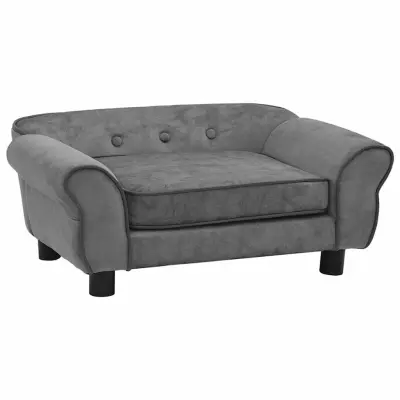 vidaXL Pasji kavč temno siv 72x45x30 cm iz pliša
