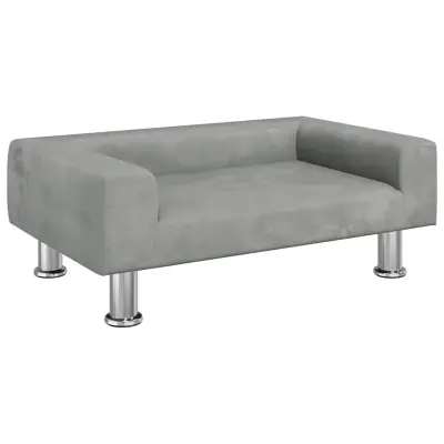 vidaXL Pasja postelja svetlo siva 70x45x26,5 cm žamet