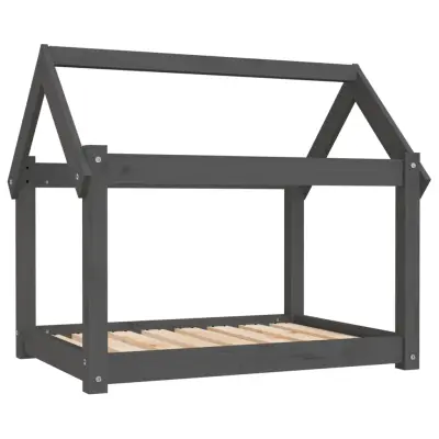 vidaXL Pasja postelja siv 81x60x70 cm trdna borovina