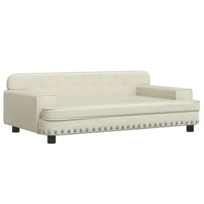 vidaXL Pasja postelja krem 90x53x30 cm umetno usnje