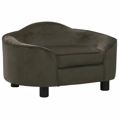 vidaXL Pasji kavč temno siv 67x47x36 cm pliš