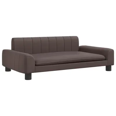 vidaXL Pasja postelja rjava 90x53x30 cm umetno usnje