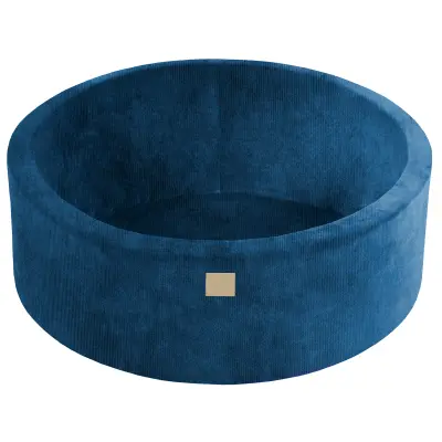 MeowBaby® Corduroy velvet, Sea blue Round Ball Pit 90x30cm za otroka brez žog