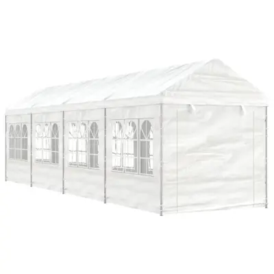 vidaXL Paviljon s streho bel 8,92x2,28x2,69 m polietilen