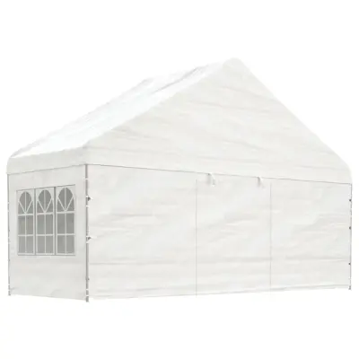 vidaXL Paviljon s streho bel 5,88x2,23x3,75 m polietilen