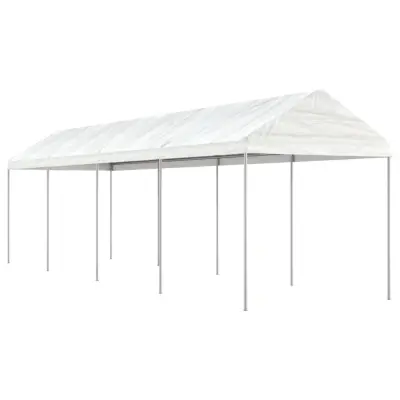 vidaXL Paviljon s streho bel 8,92x2,28x2,69 m polietilen