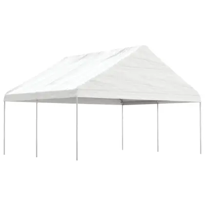 vidaXL Paviljon s streho bel 4,46x5,88x3,75 m polietilen