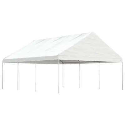 vidaXL Paviljon s streho bel 6,69x5,88x3,75 m polietilen