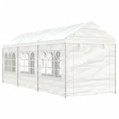vidaXL Paviljon s streho bel 6,69x2,28x2,69 m polietilen