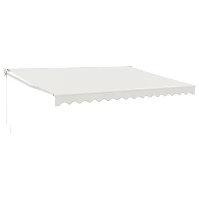 vidaXL Zložljiva tenda krem 4x3 m blago in aluminij