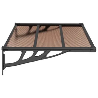 vidaXL Nadstrešek za vrata črn 122x90 cm polikarbonat
