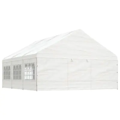 vidaXL Paviljon s streho bel 6,69x5,88x3,75 m polietilen