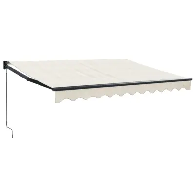 vidaXL Zložljiva tenda krem 3,5x2,5 m blago in aluminij