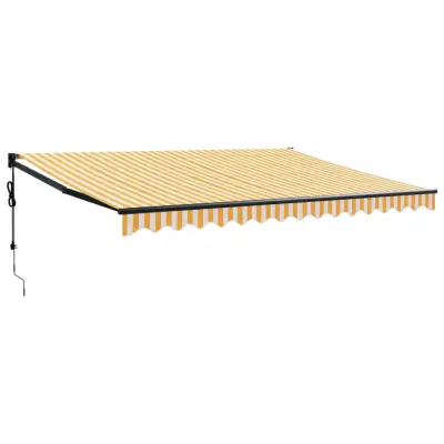 vidaXL Avtomatsko zložljiva tenda rumena in bela 4x3 m