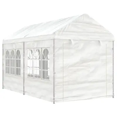 vidaXL Paviljon s streho bel 4,46x2,28x2,69 m polietilen