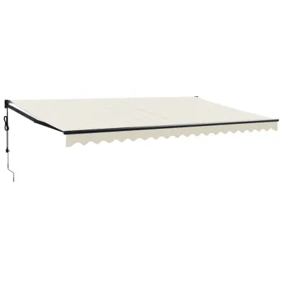 vidaXL Avtomatsko zložljiva tenda krem 5x3 m