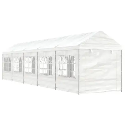 vidaXL Paviljon s streho bel 11,15x2,28x2,69 m polietilen