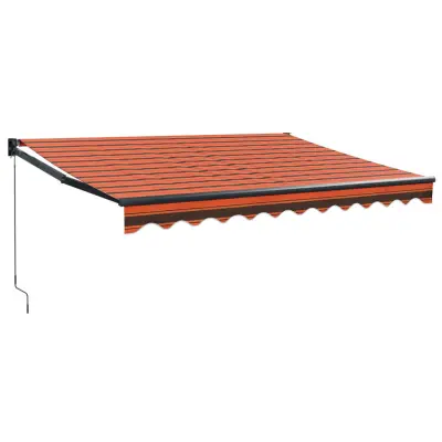 vidaXL Zložljiva tenda oranžna in rjava 3,5x2,5 m blago in aluminij
