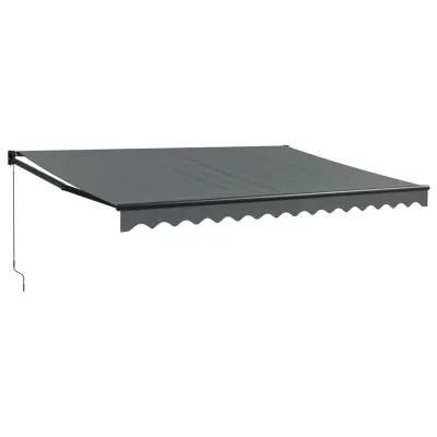 vidaXL Zložljiva tenda antracitna 4,5x3 m blago in aluminij
