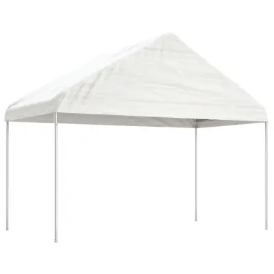 vidaXL Paviljon s streho bel 4,08x2,23x3,22 m polietilen