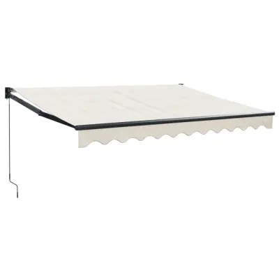 vidaXL Zložljiva tenda krem 3x2,5 m blago in aluminij