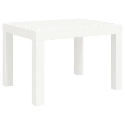 vidaXL Vrtna miza bela 59x47x40 cm PP