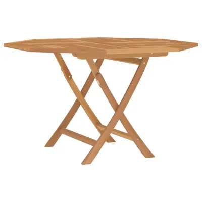 vidaXL Zložljiva vrtna miza 110x110x75 cm trdna tikovina