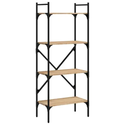 vidaXL Knjižna omara 4-nadstropna sonoma 56x31,5x138,5 cm inž. les