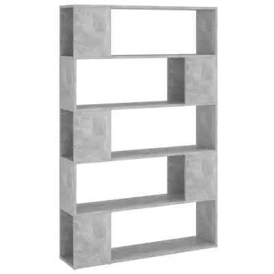 vidaXL Knjižna omara za razdelitev prostora betonsko siva 100x24x155cm