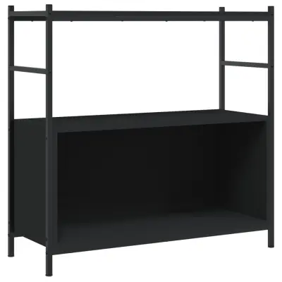 vidaXL Knjižna polica črna 80x30x78,5 cm inženirski les in železo