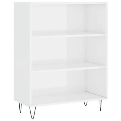 vidaXL Knjižna omara visok sijaj bela 69,5x32,5x90 cm inženirski les