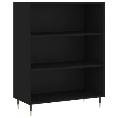 vidaXL Knjižna omara črna 69,5x32,5x90 cm inženirski les