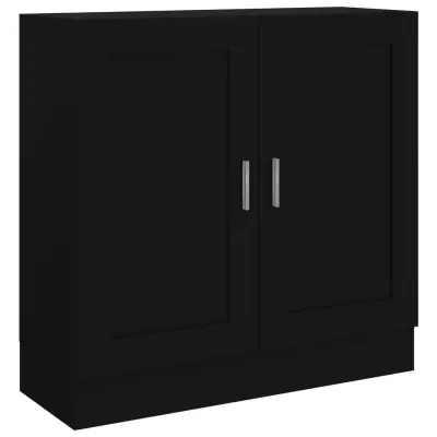 vidaXL Knjižna omara črna 82,5x30,5x80 cm iverna plošča