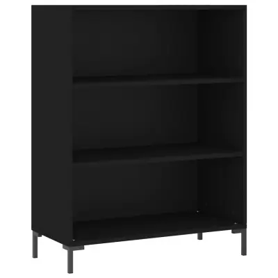 vidaXL Knjižna omara črna 69,5x32,5x90 cm inženirski les