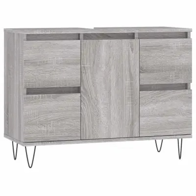 vidaXL Kopalniška omarica siva sonoma 80x33x60 cm inženirski les