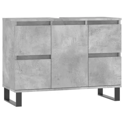 vidaXL Kopalniška omarica betonsko siva 80x33x60 cm inženirski les