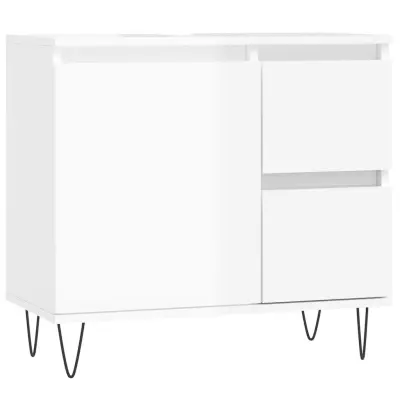 vidaXL Kopalniška omarica visok sijaj bela 65x30x190 cm inženirski les