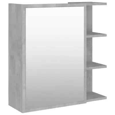 vidaXL Kopalniška omarica z ogledalom betonsko siva 62,5x20,5x64 cm