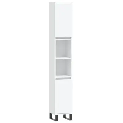 vidaXL Kopalniška omarica bela 30x30x190 cm inženirski les