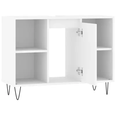vidaXL Kopalniška omarica bela 80x33x60 cm inženirski les