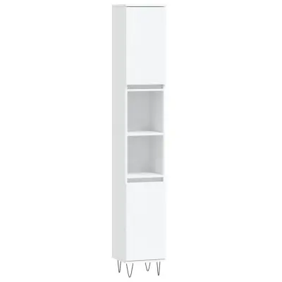 vidaXL Kopalniška omarica bela 30x30x190 cm inženirski les