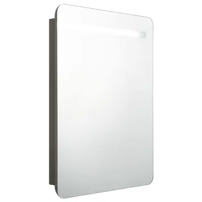 vidaXL LED kopalniška omarica z ogledalom antracitna 60x11x80 cm