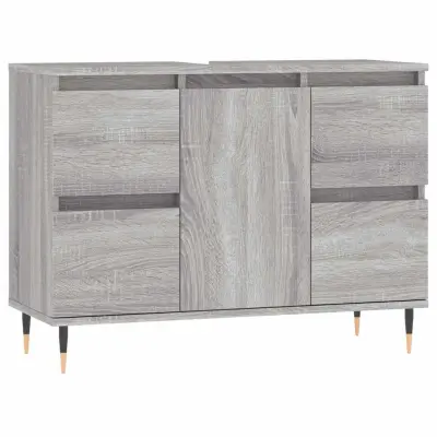 vidaXL Kopalniška omarica siva sonoma 80x33x60 cm inženirski les