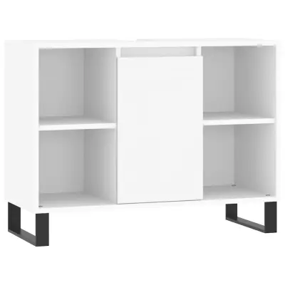 vidaXL Kopalniška omarica bela 80x33x60 cm inženirski les