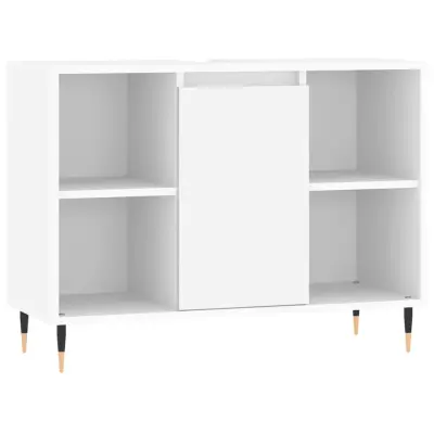 vidaXL Kopalniška omarica bela 80x33x60 cm inženirski les
